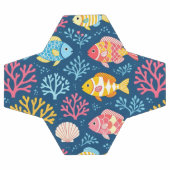 Fish and coral nautical blue (Plat)