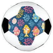Fish and coral nautical blue voetbal (Gedraaid)
