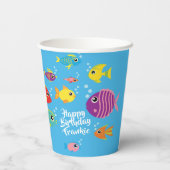 Fish Aquarium 1e verjaardagsfeestje Papieren Bekers (Achterkant)