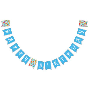 Fish Aquarium Happy Birthday Bunting Banner