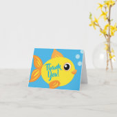 Fish Aquarium Merci 1ère carte d'anniversaire (Fleur jaune)