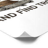 Fish Around Find Trout, Funny Fisherman Fishing Jo Poster (Hoek)