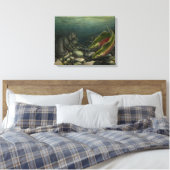 Fish Art Canvas Coho Saumon w. Impression du canev (Insitu(Chambre))