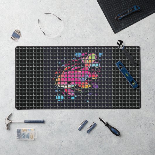 Fish Behind Net Illustration Bureaumat (Werkstation)