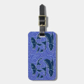 Fish Bold Swimming Ocean Blue Fishing Bagagelabel (Voorkant verticaal)