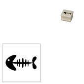 Fish Bone Skelet Whimsical Schattige Eenvoudig Rubberstempel (Gestempeld)