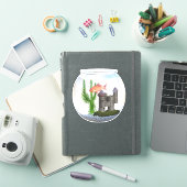 Fish bowl gouden vis aquarium schattig sticker (iPad Cover)