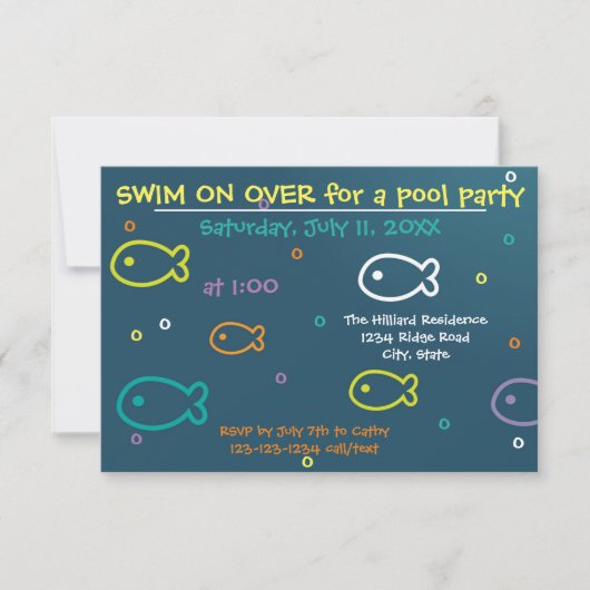 Fish & Bubbles - Invitation pour une fête au bord  (Devant)