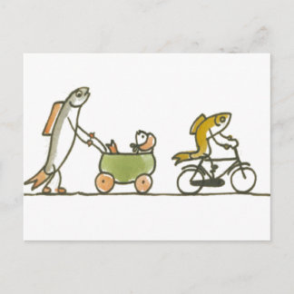 Fish Buggy en Bike Briefkaart