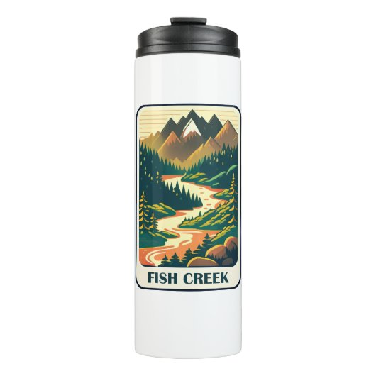 Fish Creek Oregon Kleuren Thermosbeker (Voorkant)