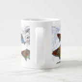 fish design mug/needle punch design/elements extra grote beker (Achterkant)