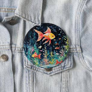 Fish Dreamland, aquariumperfectie, Ronde Button 4,0 Cm