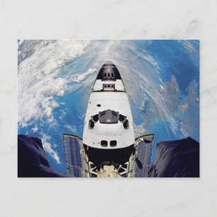 Fish Eye Uitzicht Space Shuttle Atlantis Earth Orb Briefkaart