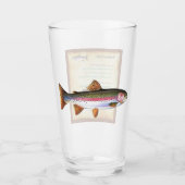 Fish Flashcards op een pint glas - Rainbow Trout (Voorkant)