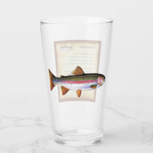 Fish Flashcards op een pint glas - Rainbow Trout