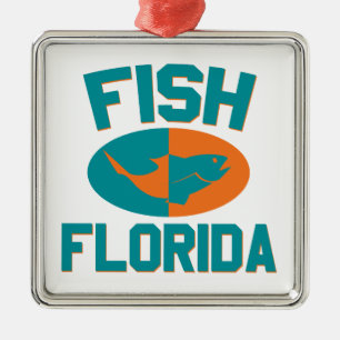 Fish Florida Kleuren Metalen Ornament