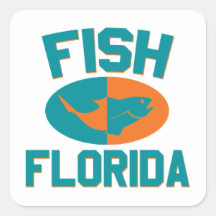 Fish Florida Kleuren Vierkante Sticker
