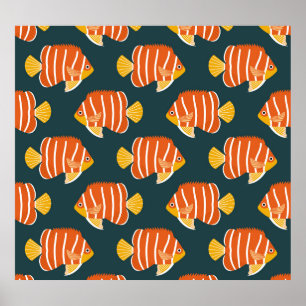 Fish Frenzy:  naadloos ontwerp Poster