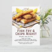 Fish Fry & Chips – Casual Seafood Party Invitation (Debout devant)