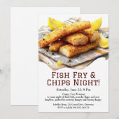 Fish Fry & Chips – Casual Seafood Party Invitation (Devant / Derrière)