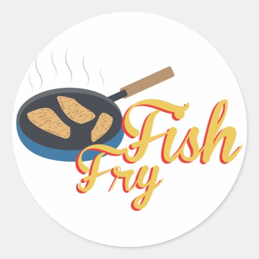 Fish Fry Food Ronde Sticker (Voorkant)
