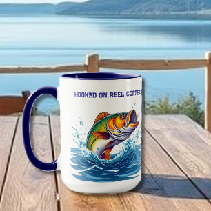 Fish-Funny-Hooked op Reel Koffie Mok