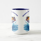 Fish-Funny-Hooked op Reel Koffie Mok (Midden)