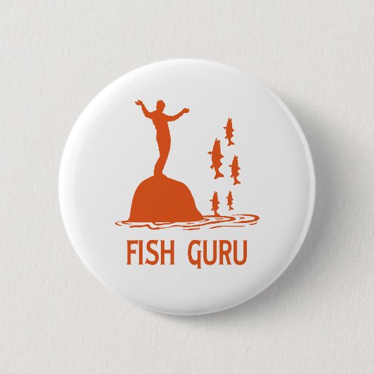Fish Guru Ronde Button 5,7 Cm (Voorkant)