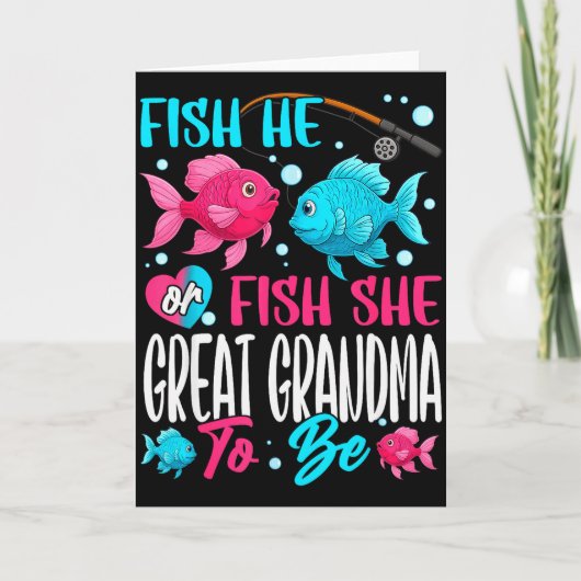 Fish He Or Fish She Gender Reveal Family Great Gra Kaart (Voorkant)