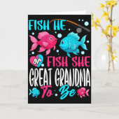 Fish He Or Fish She Gender Reveal Family Great Gra Kaart (Gele Bloem)