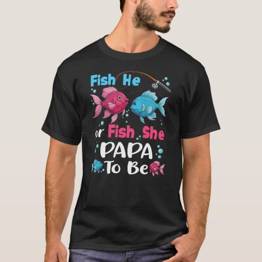 fish he or fish she gender reveal family matching  t-shirt (Voorkant)