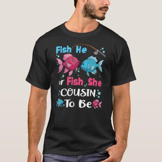 fish he or fish she gender reveal family matching  t-shirt (Voorkant)