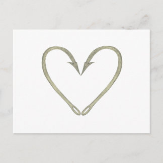 Fish Hook Heart Briefkaart