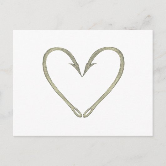 Fish Hook Heart Briefkaart (Voorkant)