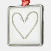 Fish Hook Heart Metalen Ornament (Links)