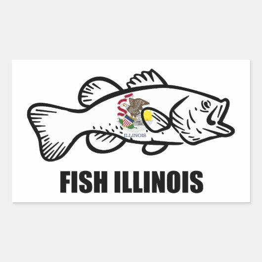 Fish Illinois Bass Rechthoekige Sticker (Voorkant)