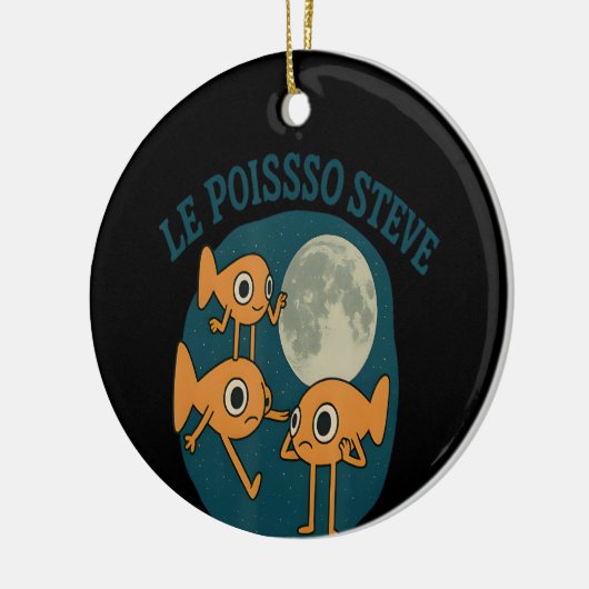 Fish Le Poisson Steve Funny Fish Keramisch Ornament (Links)
