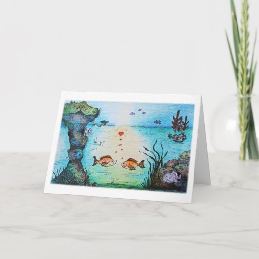 Fish Love Carte de voeux de Saint Valentin (Devant)