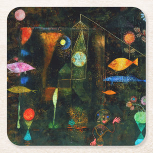 Fish Magic, Paul Klee Vierkante Kartonnen Onderzetter