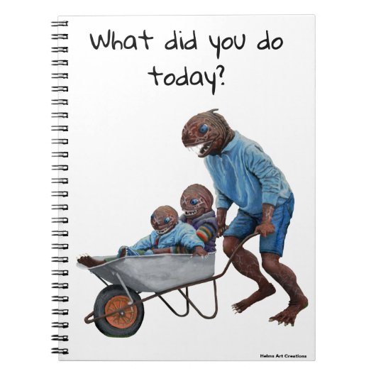 Fish Man Herfst Fun Ride Fantasy Art Notitieboek (Voorkant)