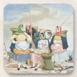 Fish Market by the Zee, c.1860 (olie op canvas) Drankjes Onderzetter
