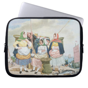 Fish Market by the Zee, c.1860 (olie op canvas) Laptop Sleeve