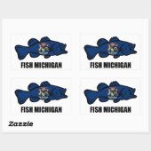 Fish Michigan Rechthoekige Sticker (Vel)