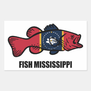 Fish Mississippi Rechthoekige Sticker