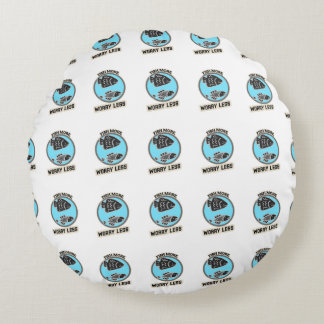 Fish More Worry Less Rond Kussen