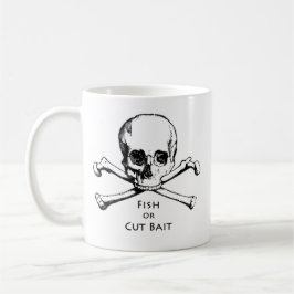 "Fish or Cut Bait" Jolly Roger Pirate Logo Koffiemok