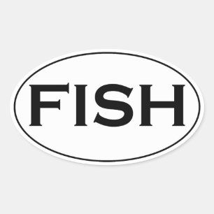 FISH Oval Logo Ovale Sticker