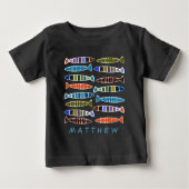 Fish Pattern aangepaste naam shirten & jassen (Voorkant)
