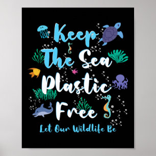 Fish Save Zee Bescherm Save Natuur Oceans Day Eart Poster