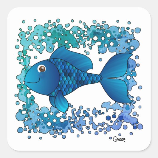 Fish Splash - Envelop Stickers (Voorkant)